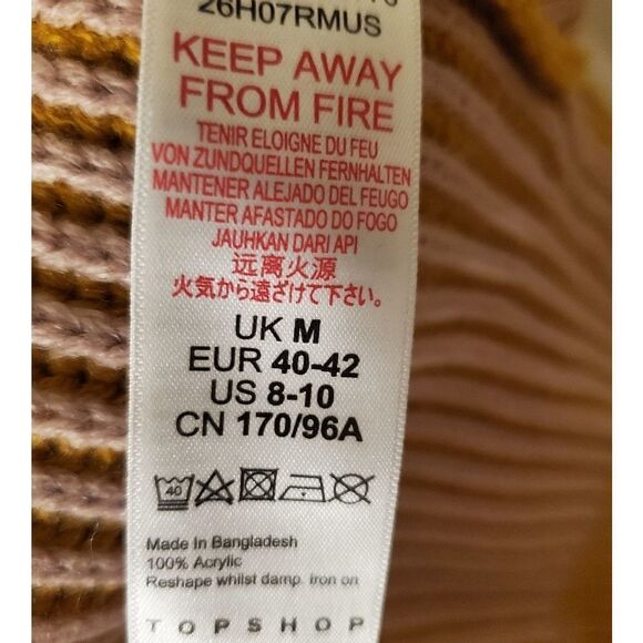 Topshop Mustard Knitted Funnel Neck Sweater Sz MP - Picture 11 of 11